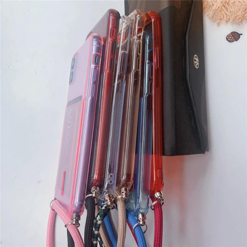 Прозрачный чехол с подушкой безопасности отделением для кредитных карт телефона