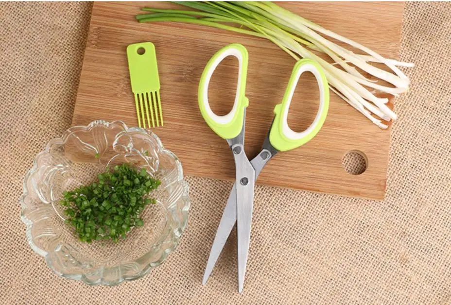 

BOUSSAC 5 Layer Knives Kitchen Scissor Shredded Nori Chopped Scallion Cutter Vegetable Peeler Kitchen Accessories