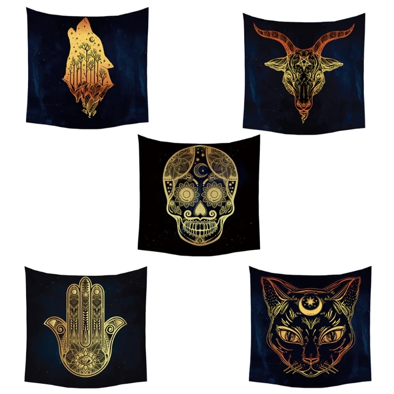 

Sun and Moon Psychedelic Wall Tarot Tapestry Altar Tarot Cloth Divination Accessories with Art Chakra Home Decorations