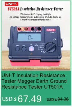 UNI-T UT502A цифровой тестер сопротивления изоляции er Мегаомметр вольтметр переменного тока непрерывность тест ЖК-подсветка Высоковольтная индикация