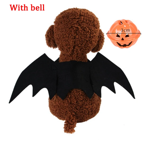 Dog With bell Милый костюм для Хеллоуина, маленький костюм для кошки, крылья летучей мыши, крылья для Хэллоуина, аксессуары для Хеллоуина, аксессуары для кошки, украшения для Хэллоуина - Цвет: Dog With bell