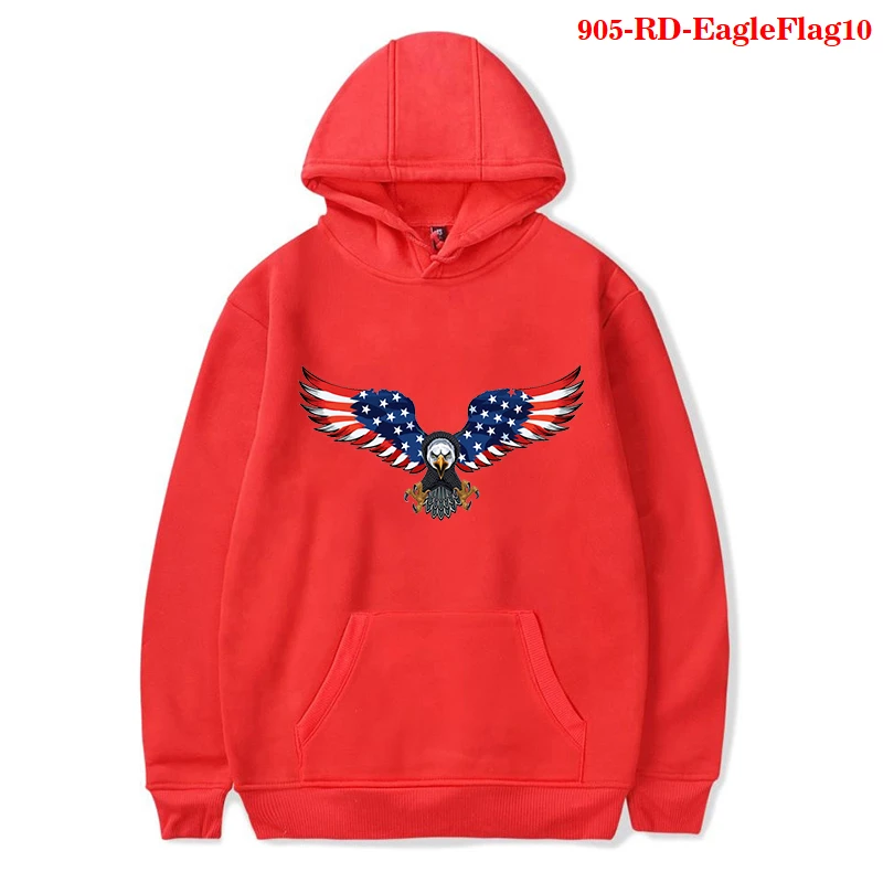 

Streetwear Hoodies American Eagle Flag Print Sweatshirt Fashion Cool Hoodie Casual Long Sleeve Women Men Clothing Pullover Hoody