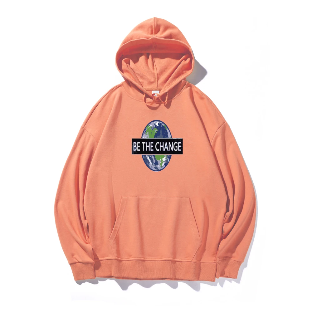 Hoodies Sweatshirts Unisex Long Sleeve Femme Sweetshirts Cotton Letters Earth Printed Pocket Hooded Oversized Sport Jumper Women