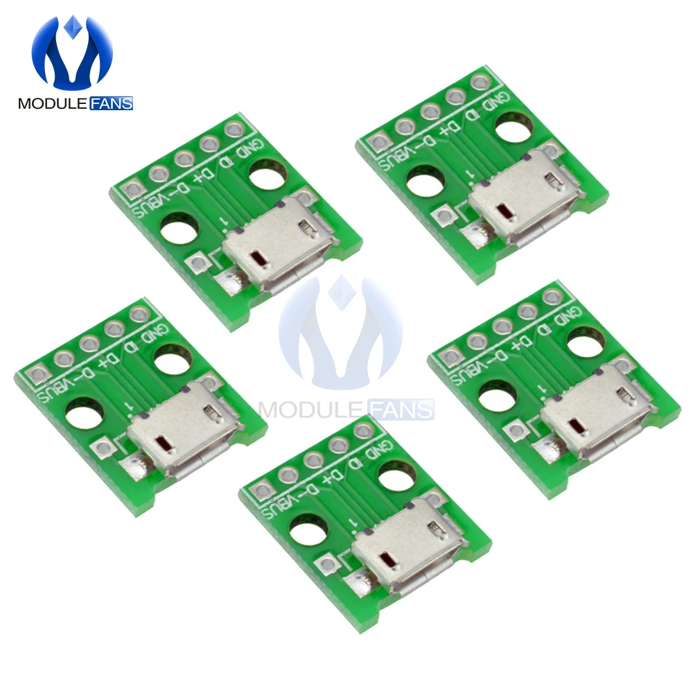 20 штук 2 54 5pin гнездовой разъем для микро флеш накопителя USB DIP адаптер конвертер