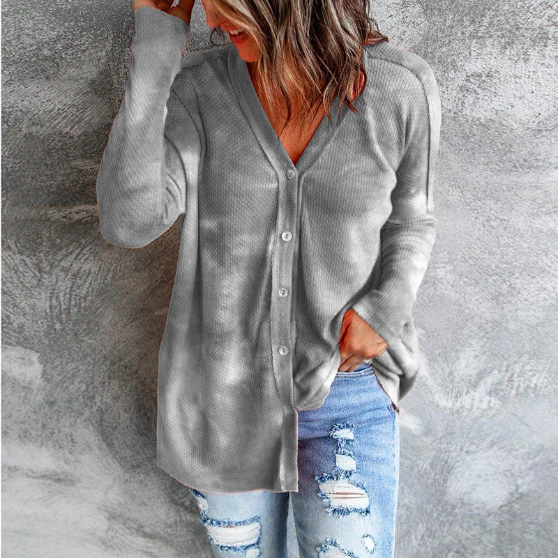 

Женский однотонный топ с длинным рукавом, весна-лето