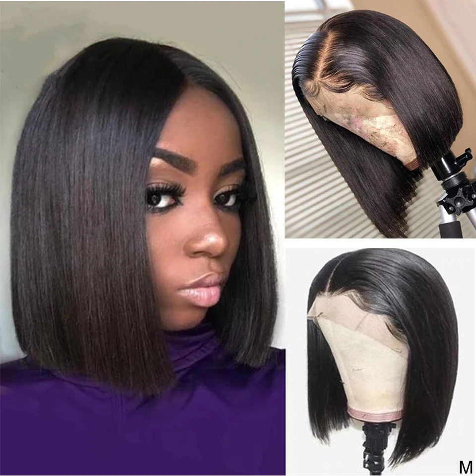 Парик из человеческих волос на сетке спереди парики 150% натуральных прямые волосы