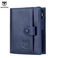 bullcaptain rfid mens wallet leather mens coin purse zipper wallet card coin wallet holder credit card bag