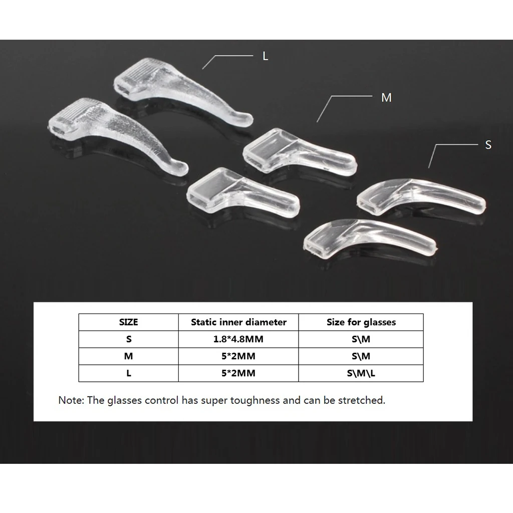 

10 Pairs Anti Slip Glasses Ear Hook Tip Eyeglasses Grip Temple Holder