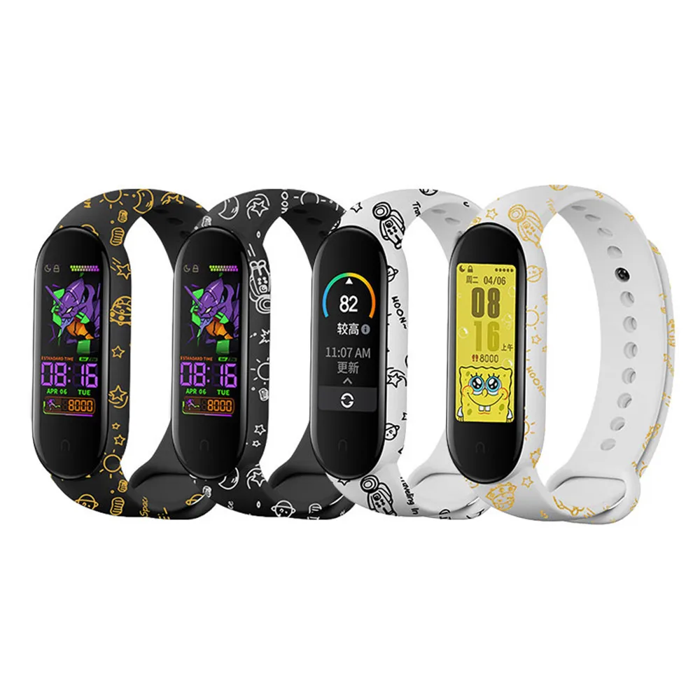 Ремешок с узором для Mi Band 5 Сменные аксессуары силиконовый браслет Xiaomi |