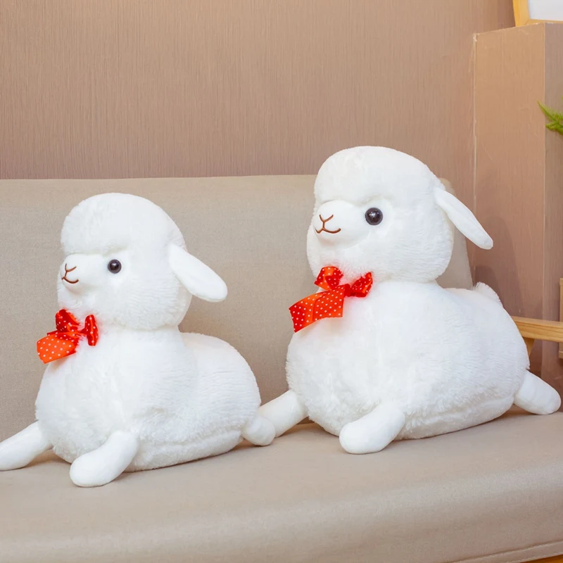 Новые Сексуальные плюшевые игрушки альпакасо 35 см/45 см милые лежа бантик альпака