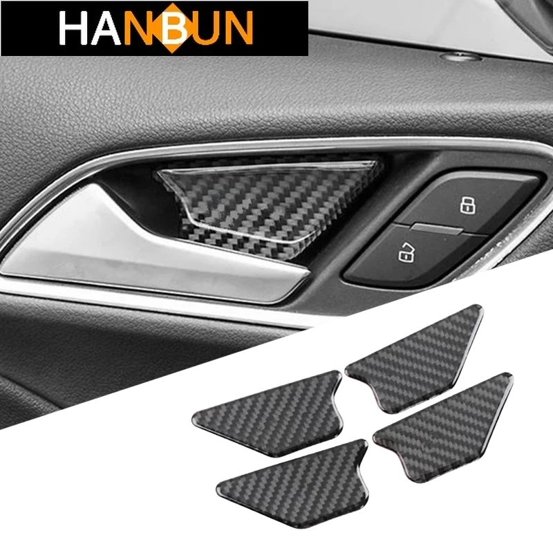

Car Styling Carbon Fiber Inner Doorknob Bowl Decoration Frame Cover Trim For Audi Q3 2013-2018 Door Handle Interior Accessories