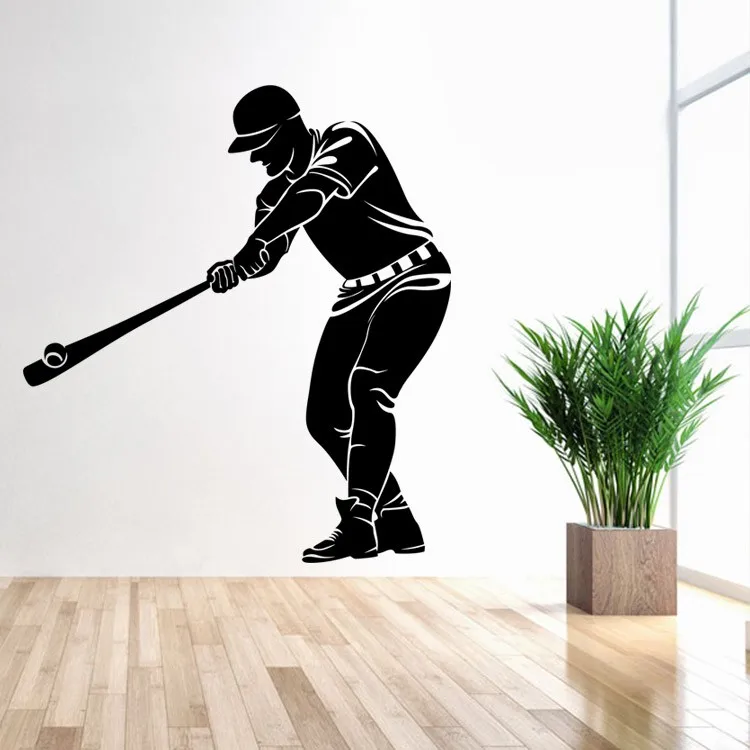 Пользовательские Цветные бейсбольные наклейки на стену персональный домашний