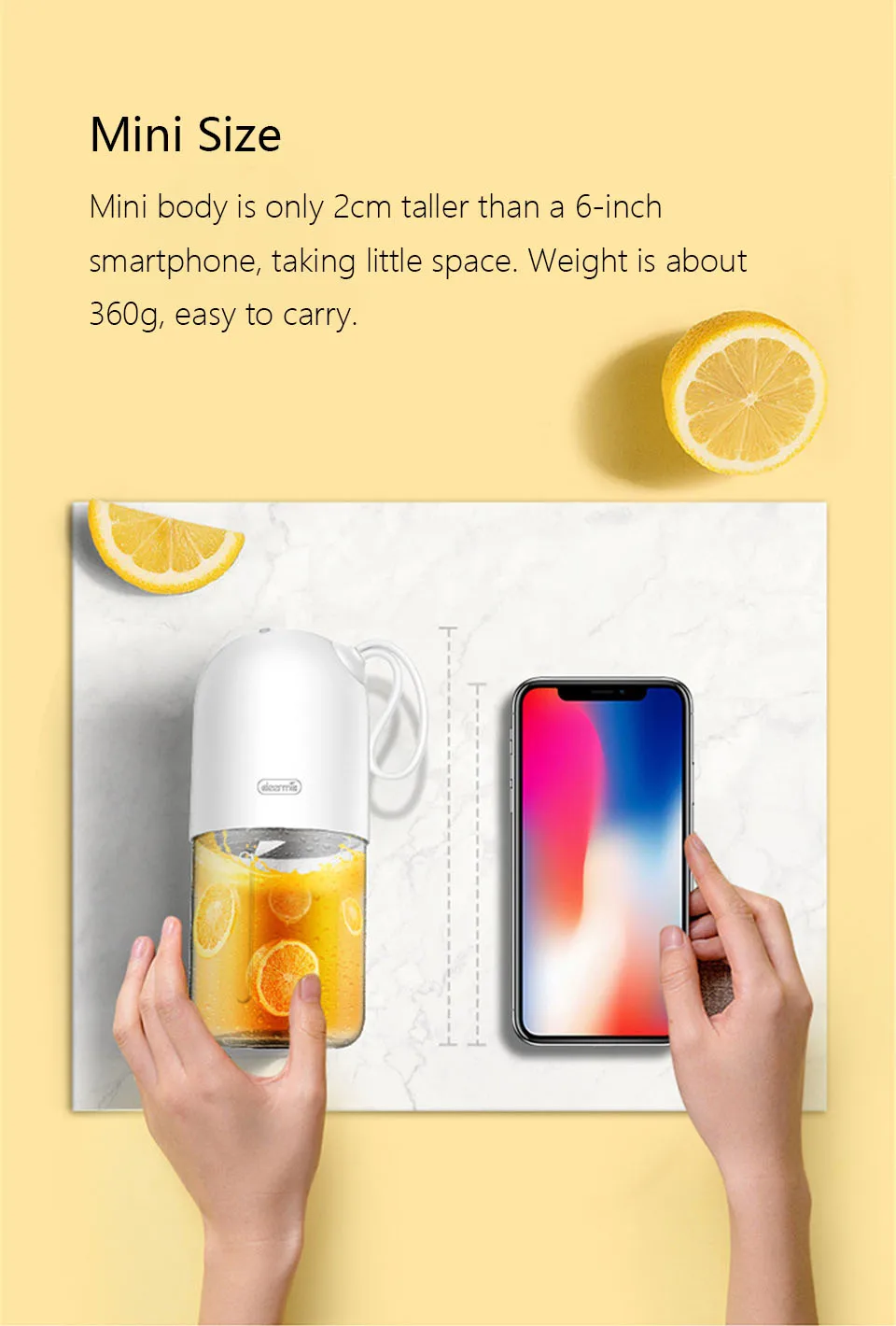 Xiaomi Deerma соковыжималка 300 мл портативный Электрический блендер многоцелевой беспроводной мини USB Перезаряжаемый соковыжималка фруктовый Миксер для путешествий