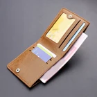 Модный мужской кошелек, сумка для денег, однотонный кожаный деловой короткий кошелек, знаменитые винтажные кошельки, мягкий кошелек с несколькими кармашками для монет