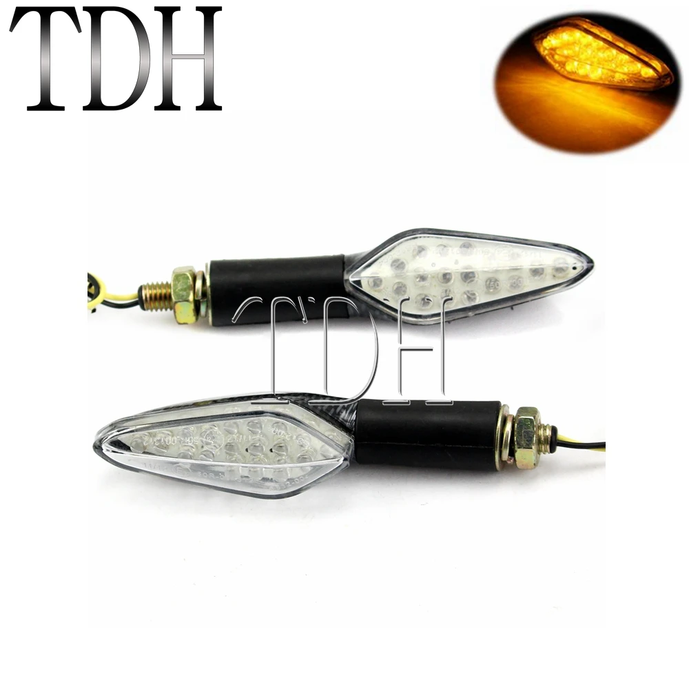 

Универсальный светодиодный индикатор поворота для мотоциклов, лампа янтарного цвета для Honda, Kawasaki, Ninja, ZX, Yamaha, Ducati, 1 пара