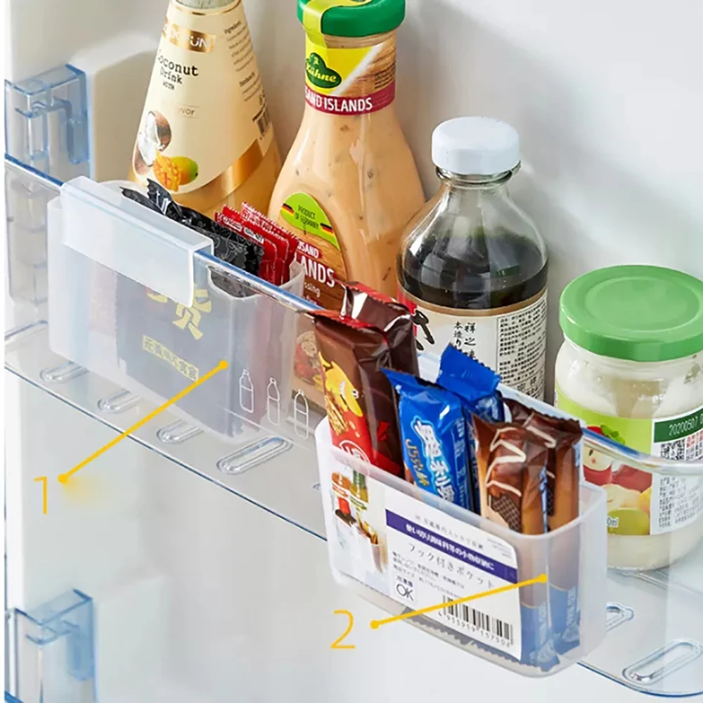 

Refrigerator Storage Box PP Transparent Wall-mounted Storage Rack Refrigerator Condiment Storage Basket