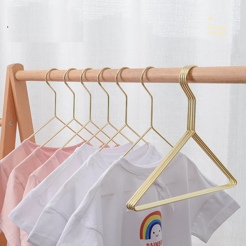 

10 PCS Gold Mini Coat Hanger Baby Cloth Storage Hangers Home Organizer Decoration For Baby Kid Clothes Dress Towel Drying Rack