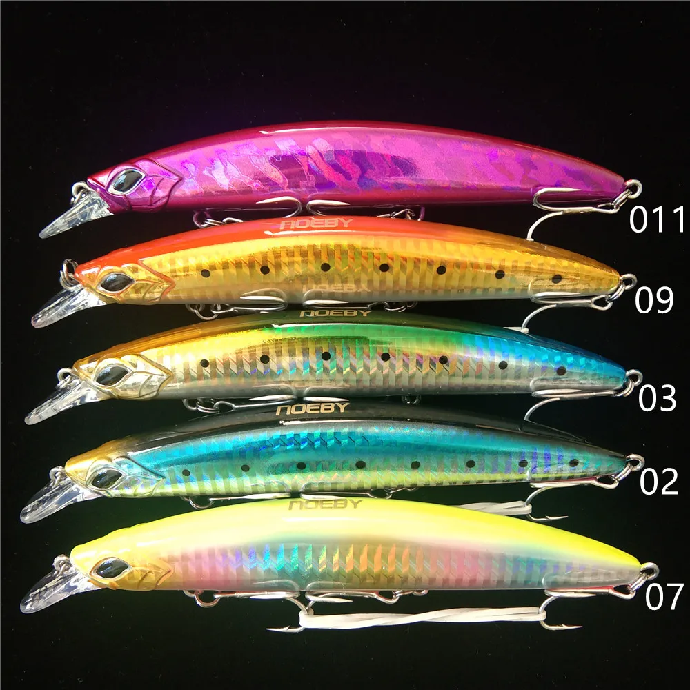 

Noeby 5pcs Minnow Fishing Lure 13cm 23g Floating Artificial Hard Bait Bass Wobblers Lures Crankbait Pike Treble Hooks tackle