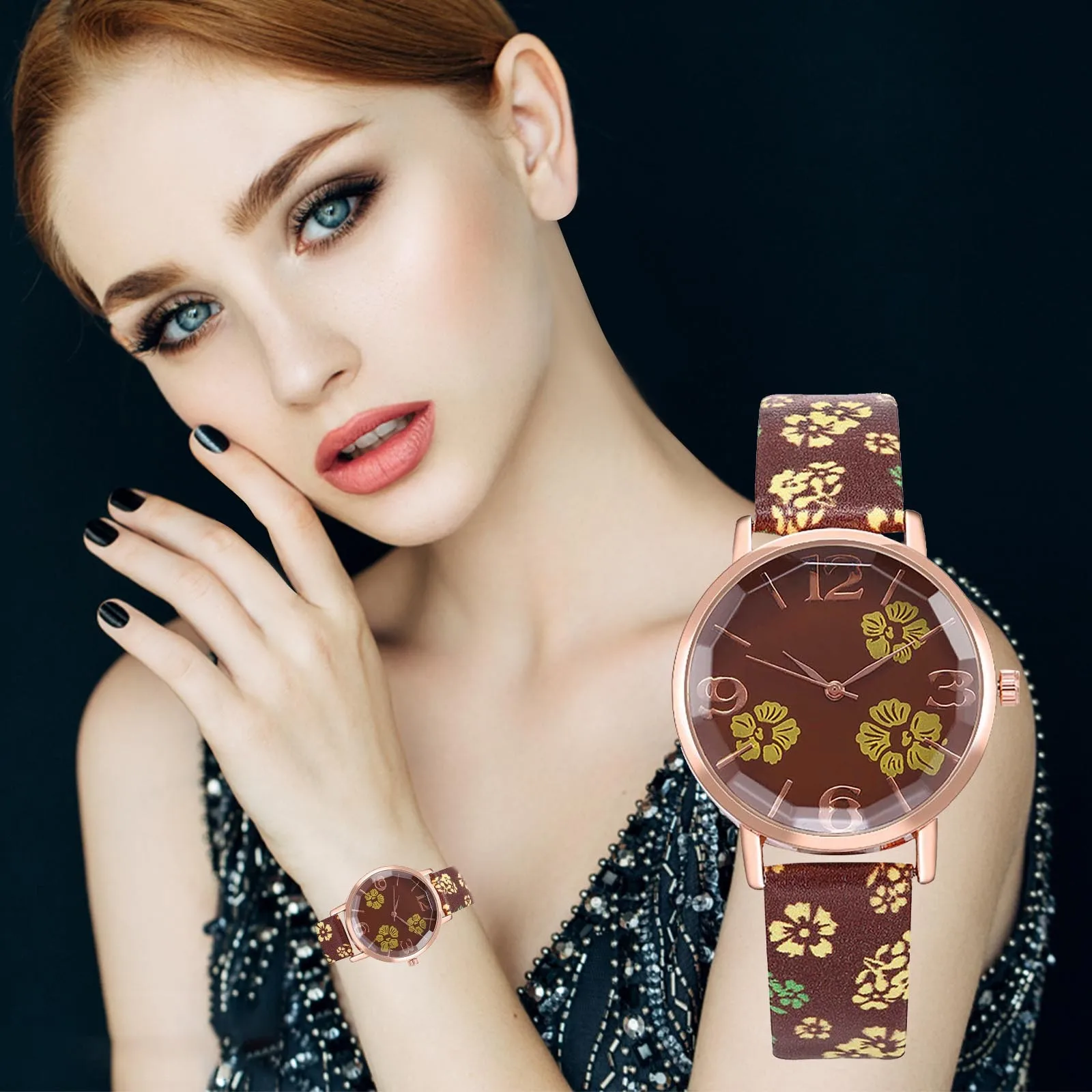 

2022 Hot Sale Women's Flowers A Nylon Band Watches Ladies Casual Round Analog Quartz Wristwatches Women Watches Clock