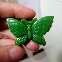 natural green hand carved butterfly jade pendant fashion boutique jewelry mens and womens butterfly necklace gift accessories