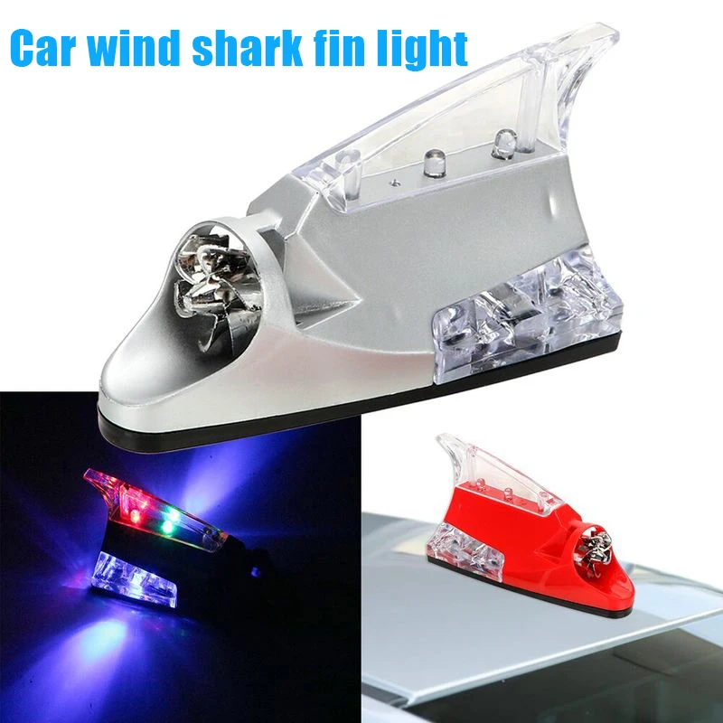 

Wind Power Waterproof Car Shark Fin Roof Antenna LED Flash Light Lamp for Safety