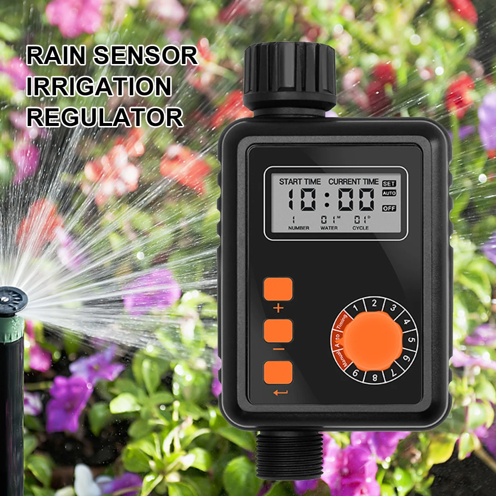 

Electronic Irrigation Regulator Automatic Irrigation Timer LCD Waterproof Sprinkler Controller 9 Separate Timing Programs