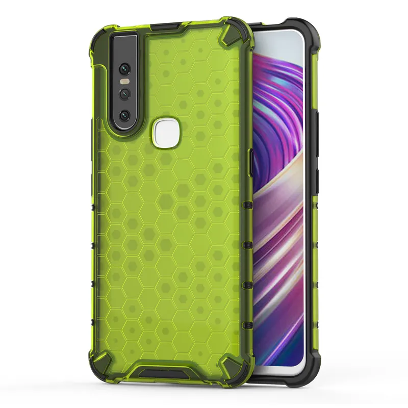 ДЛЯ Vivo S1 чехол Tranparent Honeycomb Чехол Прочный Гибридный бронированный бампер жесткий