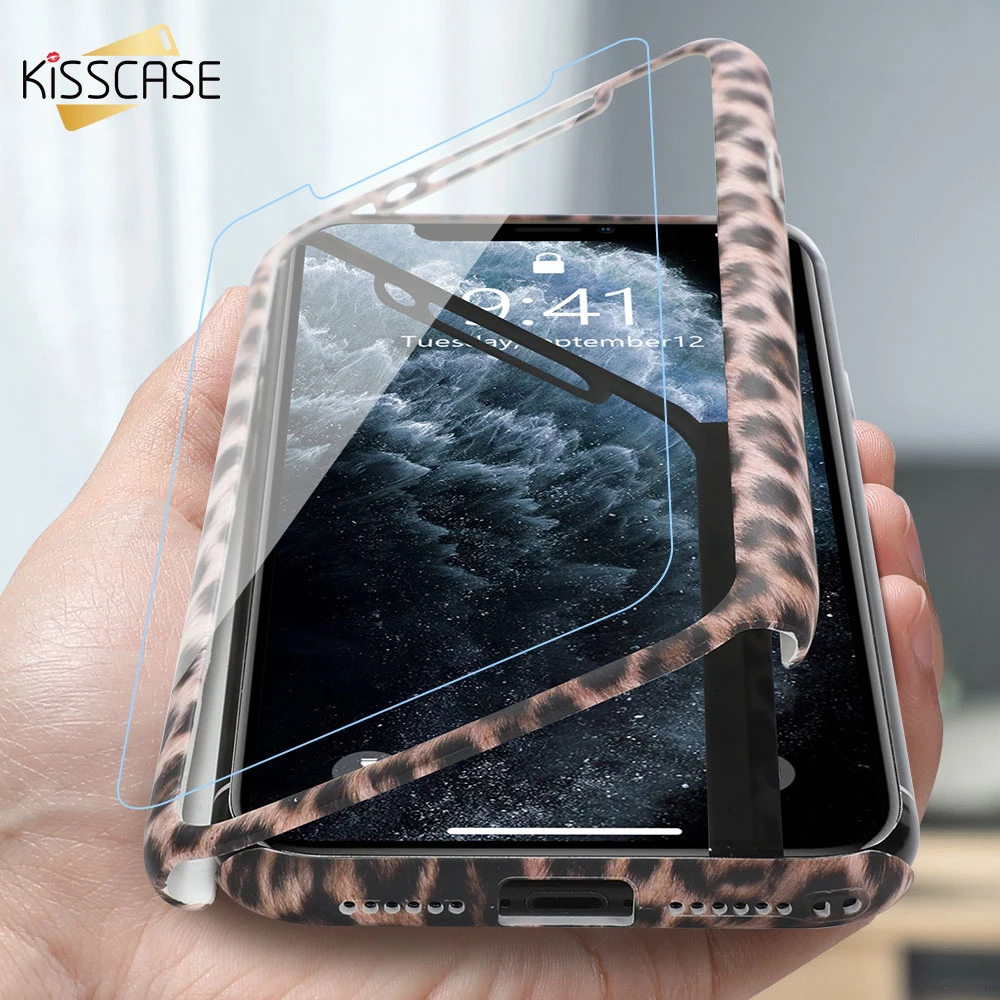 Чехол KISS с леопардовым узором чехол для iPhone XS MAX X XR 360 защитный 11 Pro Max 6 7 8 Plus |