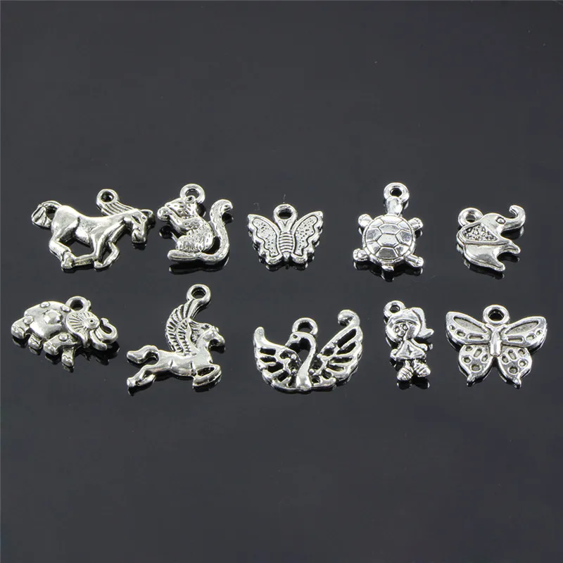 

Wholesale New Arrival DIY Jewelry Charm for DIY 100Pcs Mix Animal Charm Pendants