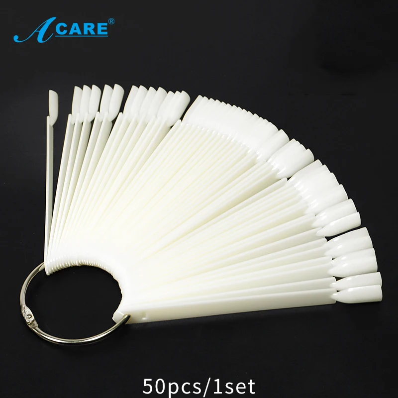 Цветная карта накладные ногти веер прозрачные белые Типсы для практики дизайна