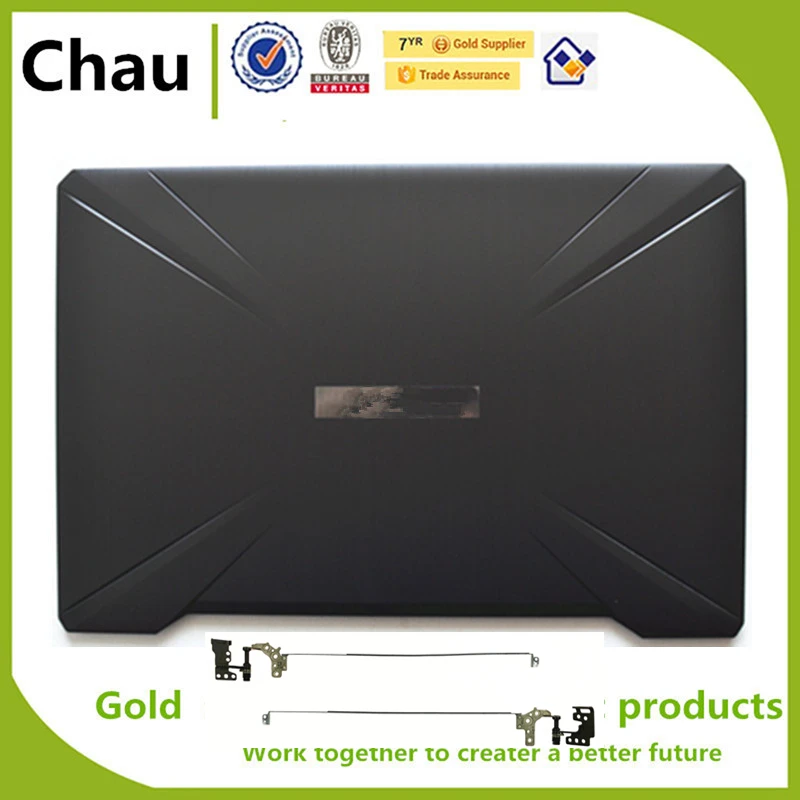 Новинка для ASUS FX80 FX504 ЖК задняя крышка+ ЖК передняя рамка крышка/ЖК Петли 47BKLLCJN70 47BKLLCJN08 48BKLLBJN30 - Цвет: Темно-серый