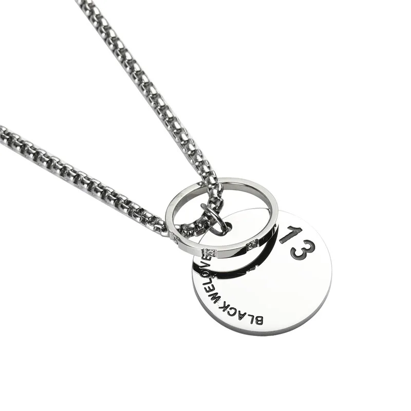 

Zircon Necklace Ring Set 1314 Couple Pendant Fashion Stainless Steel Chain Hip Hop Luxury Casual Men&Women Exquisite Jewelry