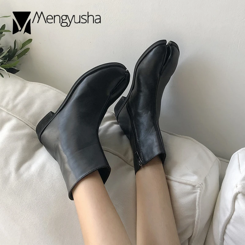 Таби ниндзя ботильоны &quotМартенс&quot женские универсальные черные на низком