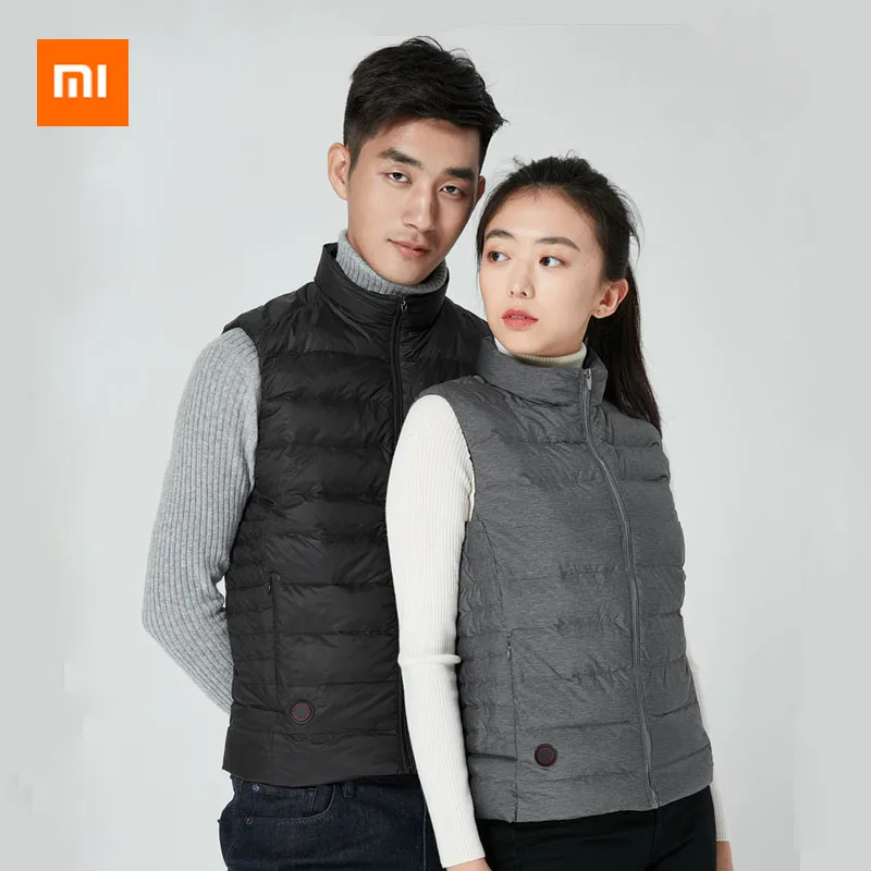 Xiaomi Mijia графеновой батареи интеллигентая(ый) Контроль температуры Fever Гусь пуховой жилет Для мужчин и Для женщин 4 Скорость Управление устойчивый лихорадка