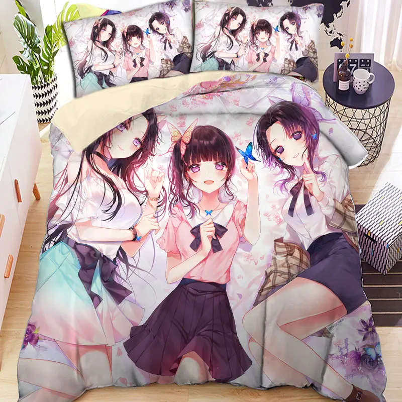 

Kimetsu no Yaiba Juego de ropa de cama con estampado de edredón gigante de dibujos animados