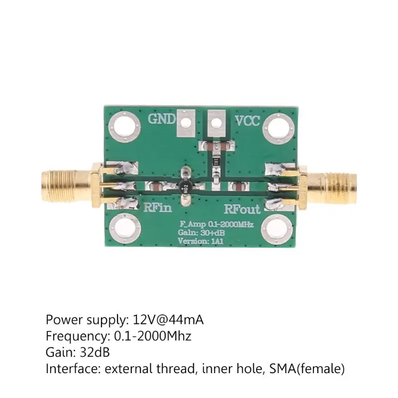 

0.1-2000MHz 2GHz RF Wideband Low Noise Amplifier LNA Broadband Module Gain 30dB
