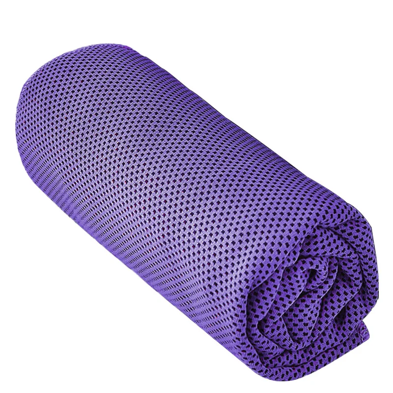 Purple 4pcs На открытом воздухе мгновенное охлаждение полотенце ледяной холодный Бег гимнастика Спорт Йога быстросохнущее лицо буксировочное плавание фитнес прохладное многоразовое полотенце - Color: Purple 4pcs
