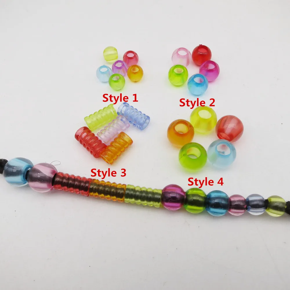 30 шт. 100 пластиковые цветные прозрачные вязаные детские косички для волос