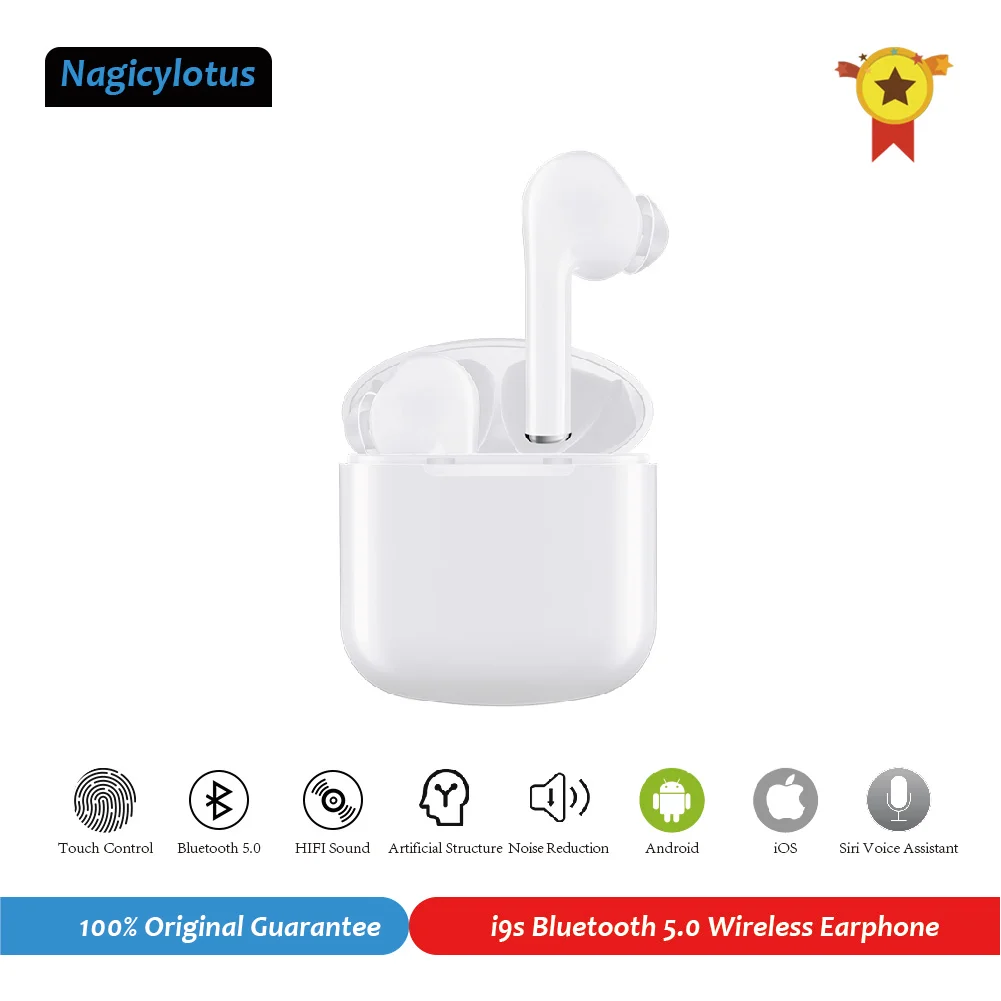 

Bluetooth 5 Wireless Earphone with Microphone Air Smart Noise Canceling Ture TWS Earphone for iPhone 11,Mi 10 Pro,Note 9, Pod