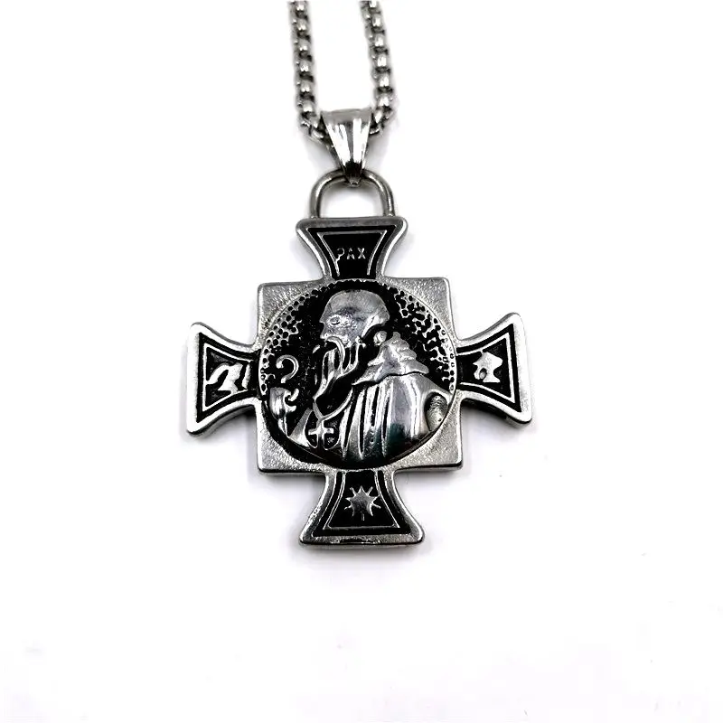 

cross necklaces man punk hip hop man corrente masculina jewelry neck runes pendants for slavic charms stainless steel jewelry