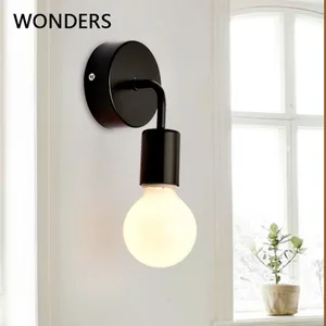 Простой настенный светильник Ретро Освещение в помещении Черный Белый светодиодный бра Настенные светильники для дома Спальня ночной бар современный бра