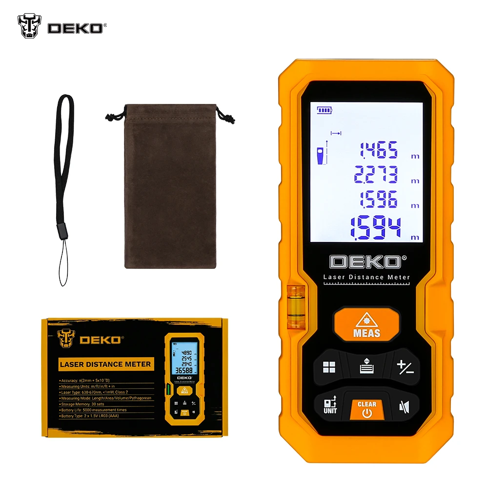 DEKO DKLD05 Handheld Laser Distance Meter 40M 60M 80M 100M Mini Rangefinder Tape Range Finder Diastimeter Measure | Инструменты