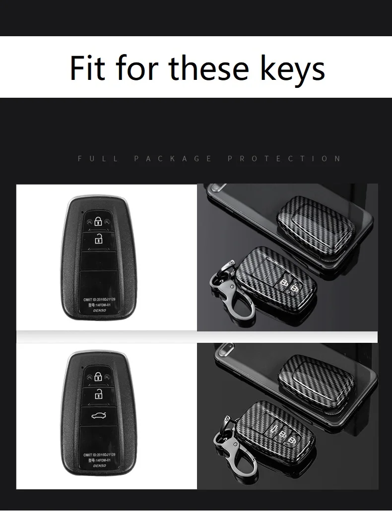 Глянцевый чехол для автомобильного брелка из АБС-пластика Toyota Camry Corolla C-HR с чехлом