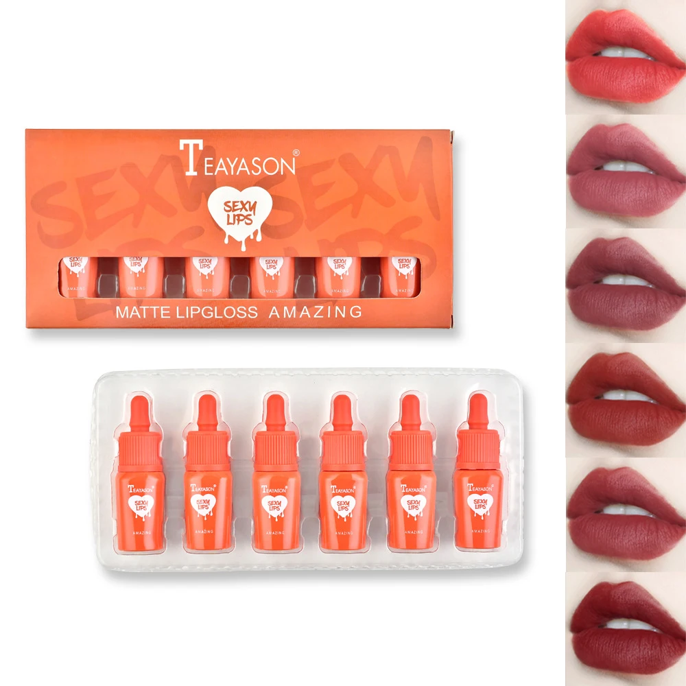 6x женский Гладкий Блеск для губ подарок увлажняющая жидкая губная помада набор
