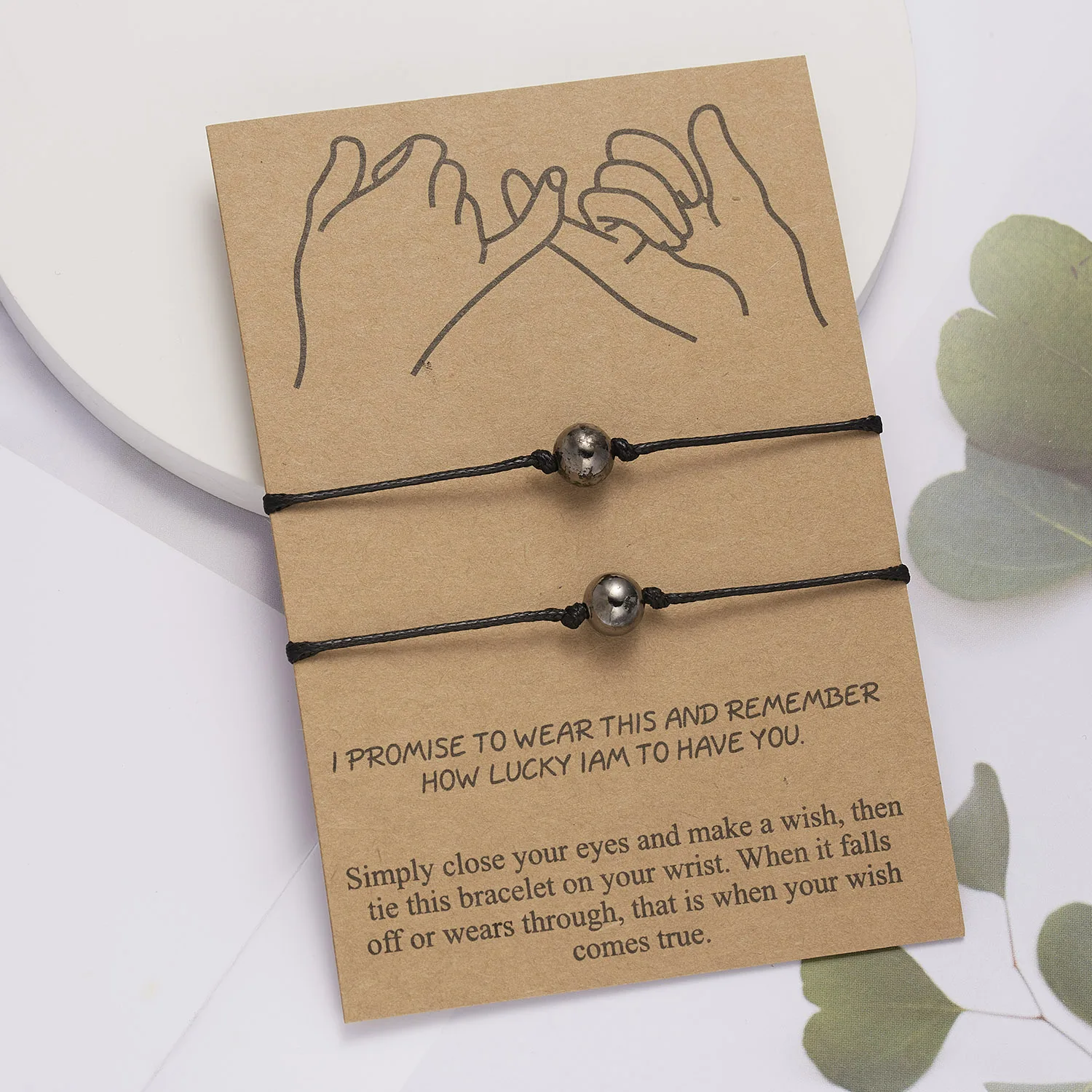 2 шт./компл. бусины в форме сердца для женщин и девушек ручной работы черная нить