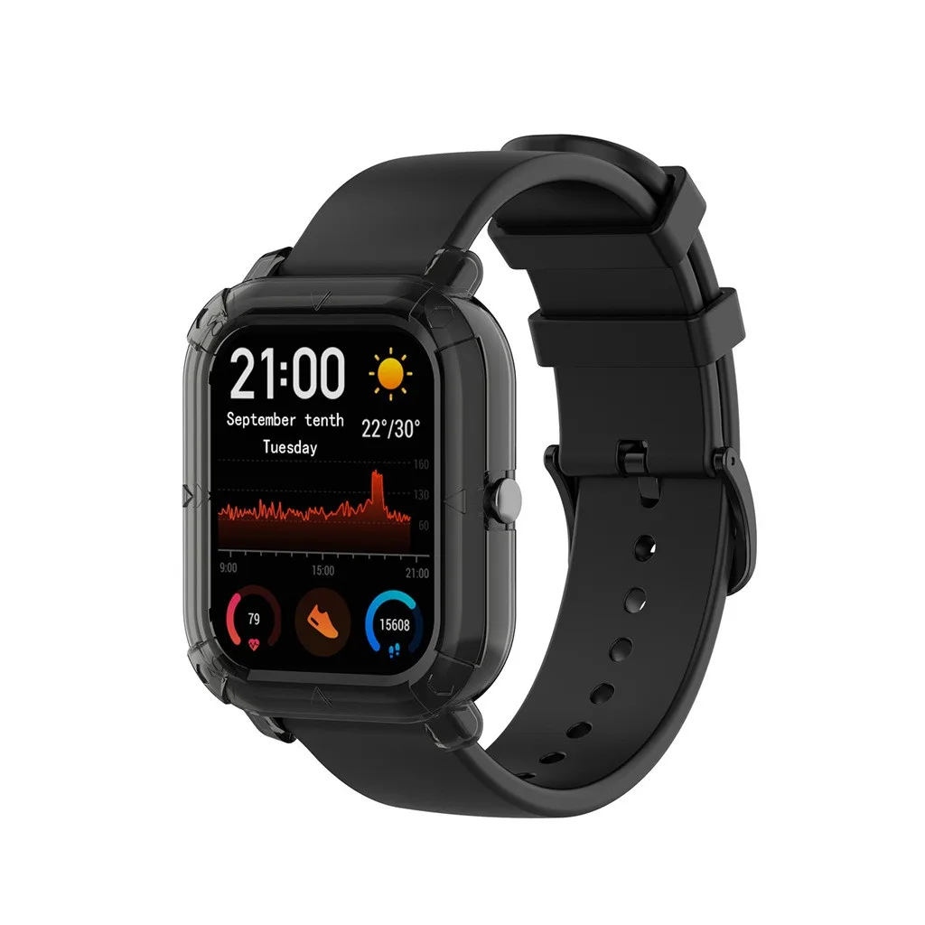Kinganda Tpu чехол рамка бампер оболочка протектор для Xiaomi Huami Amazfit GTS часы синий черный