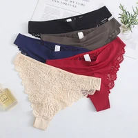 hot summer fashion lace panties floral simple pure color ladies panties cool breathable ice silk ladies panties sexy lace thong