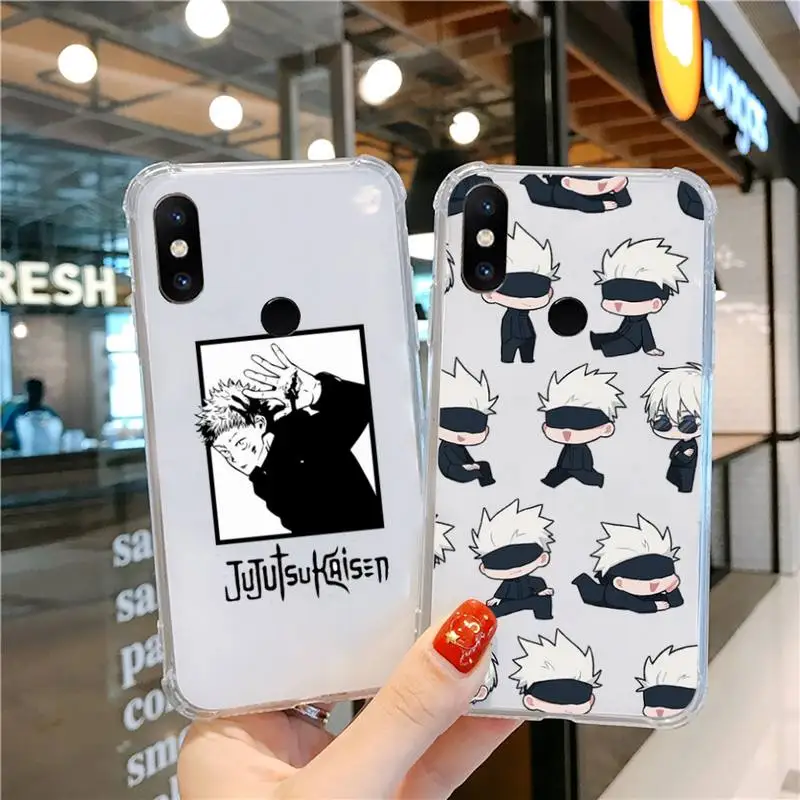 

Japanese Anime Jujutsu Kaisen Phone Case Transparent for Xiaomi cc max mix note 3 2 6 8 5 10 11 9 10 play x s se lite pro
