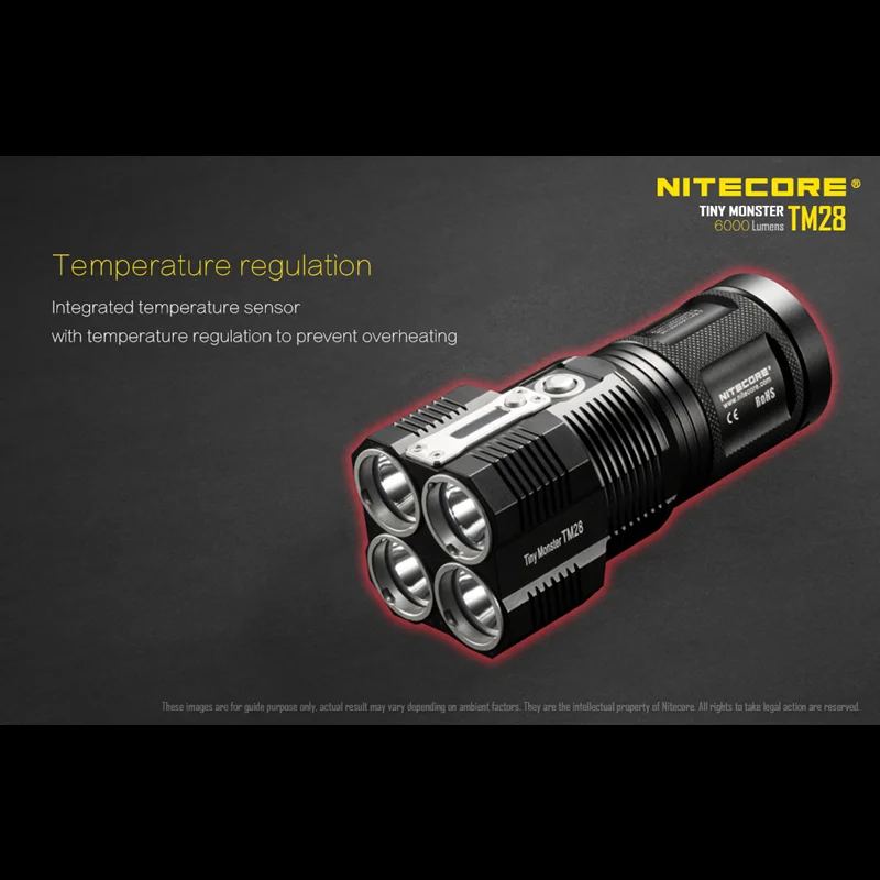 Precio NITECORE-linterna De Defensa Personal TM28 Original, Reflector Recargable De Alta Linterna Potente, 6000 Lúmenes, 4 CreeXHP35 Hl
