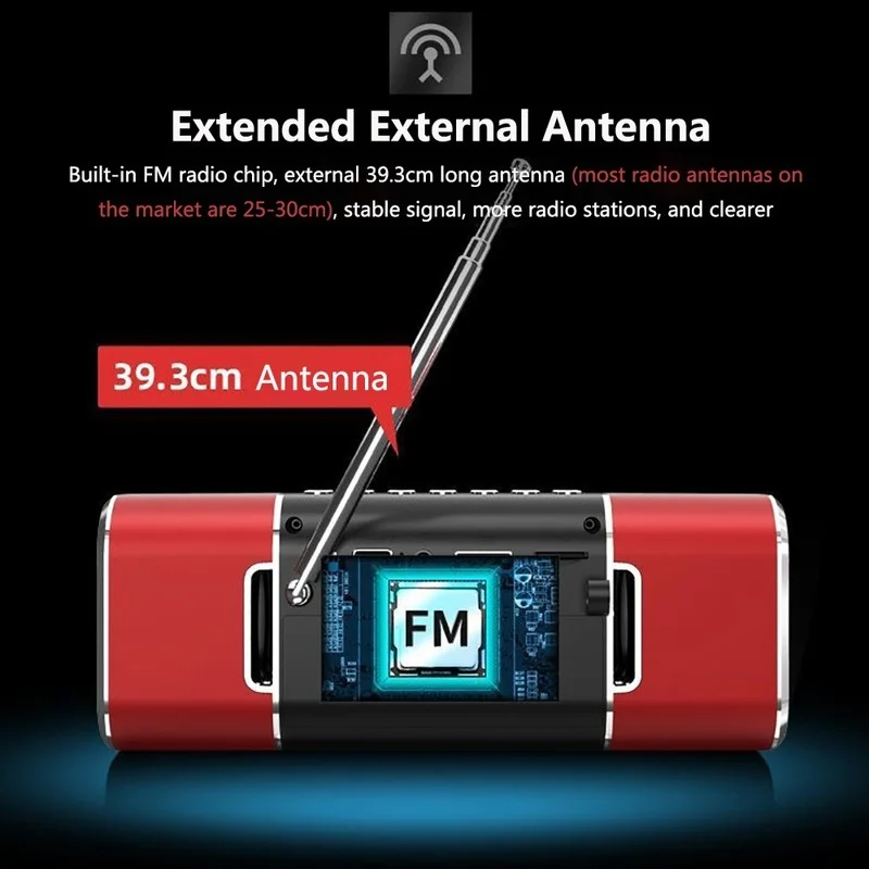 Портативный Bluetooth-динамик беспроводной стерео-колонка с сабвуфером и USB/TF-плеером, приемником FM-радио On.